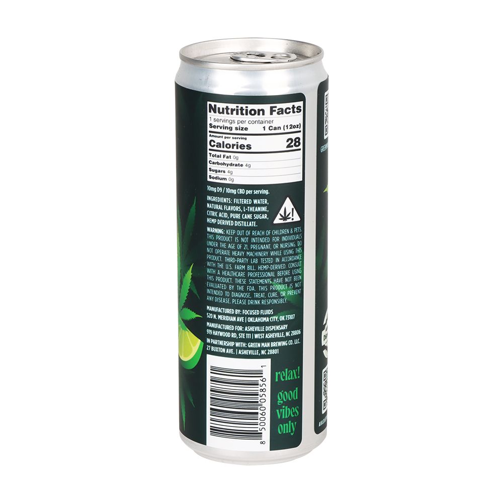 Green Man Nano Cannabis D9 Seltzer | Leisure Lime | 10mg D9 | 24ct Case